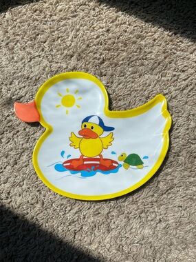 Vintage Rubber Duck Shaped Kids Plate